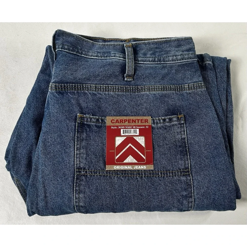 NWT Wrangler Rugged Wear 30209 Carpenter Denim Jeans 40 X 32 Light Wash Work
